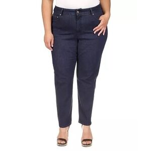 MICHAEL KORS Dark Wash Stretch‎ Denim Straight Leg Women's Jeans Size 14